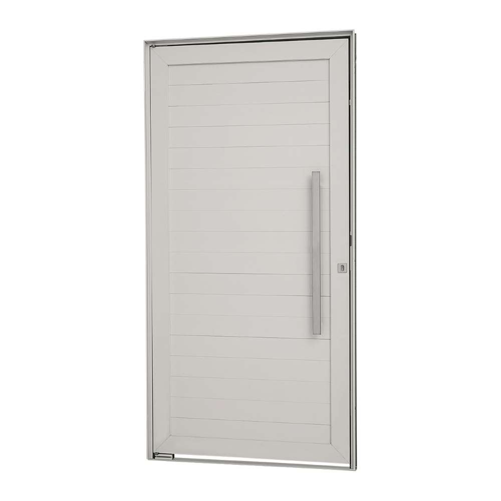 Porta Pivotante com Puxador e Lambris Alumínio 216 x 110 x 8 cm Esquerda Alumifort Sasazaki