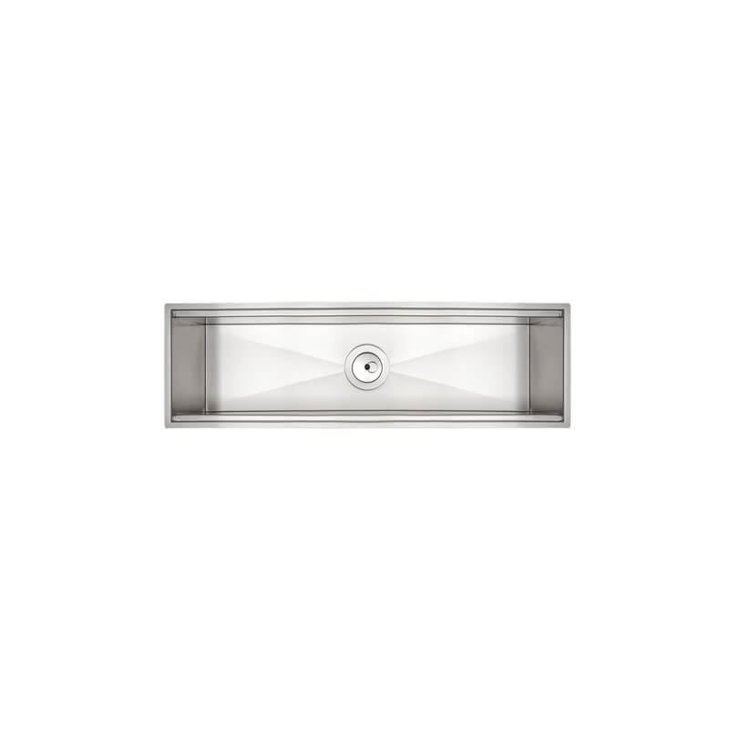 Canal Organizador em Aço Inox Scotch Brite Linear de Sobrepor 60x18cm c/ Válvula Tramontina