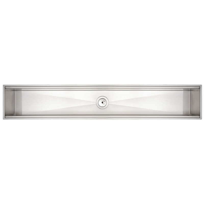 Canal Organizador em Aço Inox Scotch Brite Linear de Sobrepor 105x18cm c/ Válvula Tramontina