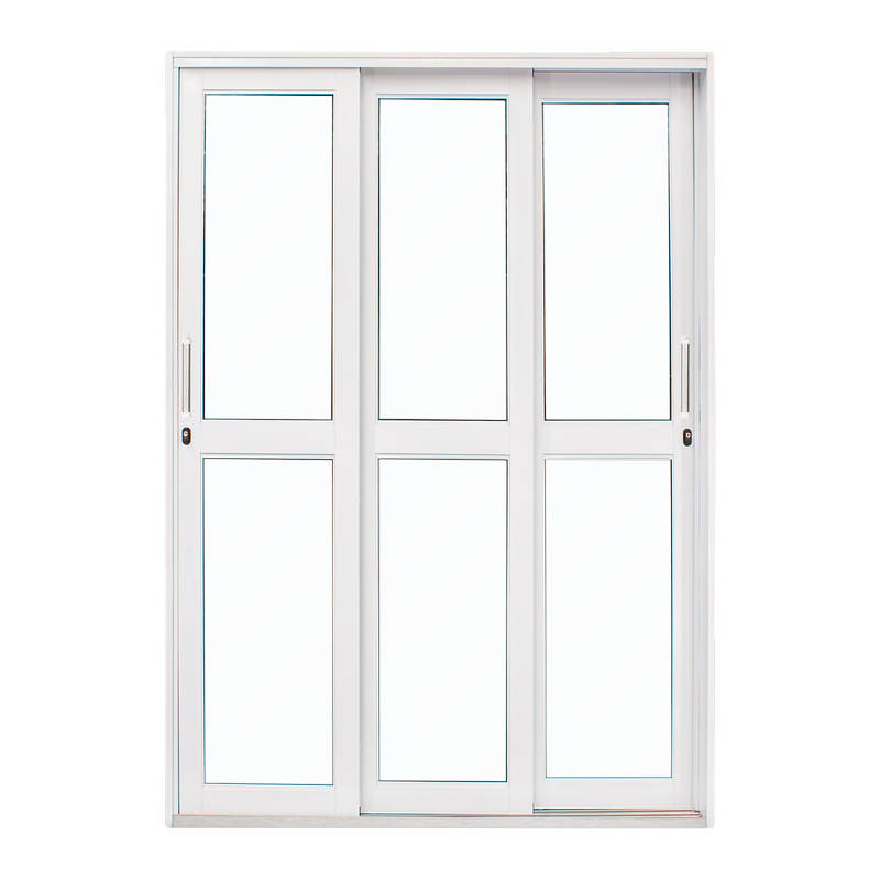 Porta de Correr em Aço Branco 215x200x14 cm 3 Folhas Móveis VL Ideal CRV