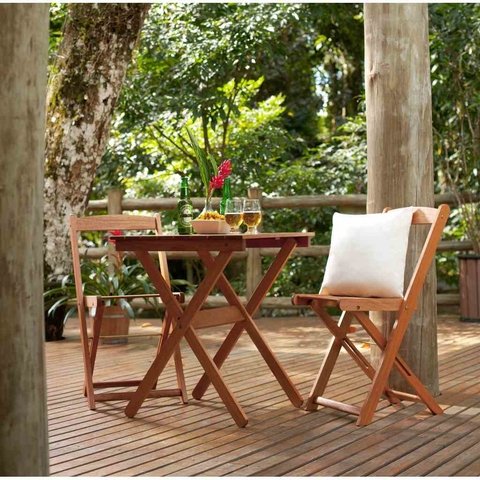 Mesa Dobrável Mestra Ipanema 70 x 70 cm em Madeira Mestra Móveis