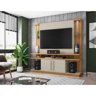 Home Theater York Led em Madeira Marrom Claro para TV até 60 Polegadas Móveis Bechara 1