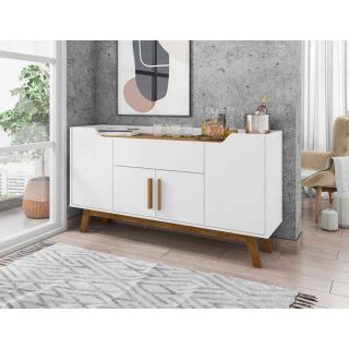 Aparador Buffet Future em Madeira Branco Cinamomo 4 Portas Móveis Bechara 1