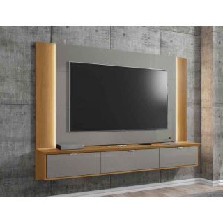 Painel Qatar em Madeira Titanium Cinamomo para TV até 70 Polegadas Móveis Bechara 1