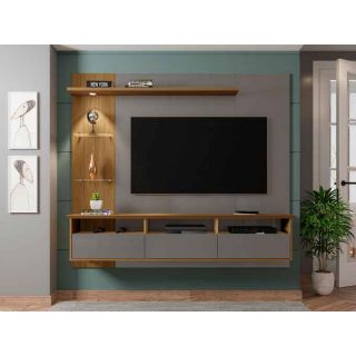Painel Trend em Madeira Titanium Cinamomo para TV até 60 Polegadas Móveis Bechara 1