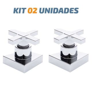 Kit 02 Acabamento Cruzeta Cromado Registro Pressão Deca