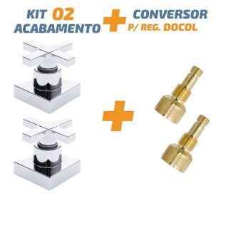 Kit 02 Acabamento Cruzeta Cromado 1/2' Ou 3/4 P/ Reg Docol