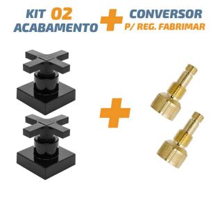 Kit 02 Acabamento Cruzeta Preto 1/2' Ou 3/4 P/ Reg Fabrimar