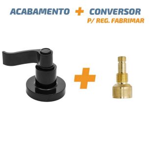 Acabamento Curvo Preto Abs Registro 1/2 3/4 Reg Fabrimar