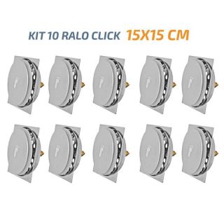 Kit 10 Ralo Click Quadrado 15x15 Inox Veda Cheiro E Insetos