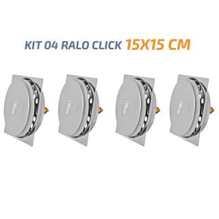 Kit 04 Ralo Click Quadrado 15x15 Inox Veda Cheiro E Insetos