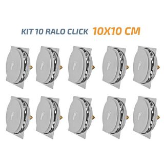 Kit 10 Ralo Click Quadrado 10x10 Inox Veda Cheiro e Insetos