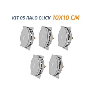 Kit 05 Ralo Click Quadrado 10x10 Inox Veda Cheiro e Insetos