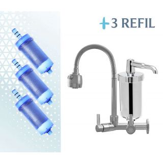 Torneira Cozinha com Filtro Parede Gourmet + 2 Refil Extra