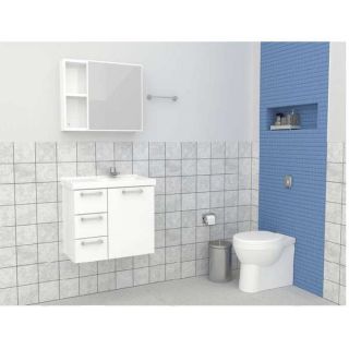 Gabinete De Banheiro Cozimax Ameixa Branco 59,6Cm