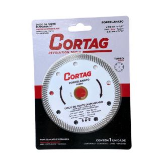 Disco de Corte Diamantado Turbo Porcelanato 110mm Cód. 60863 Cortag