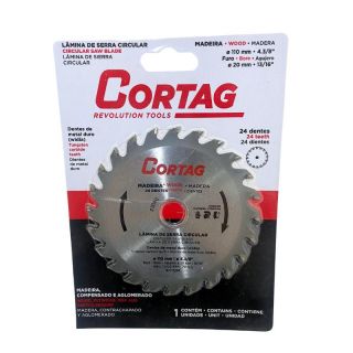 Lâmina de Serra Circular P/ Madeira 24 Dentes 110mm Cód. 60864 Cortag