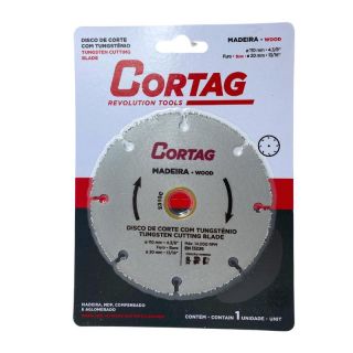 Disco de Corte Tungstênio P/ Madeira 110mm Cód. 61346 Cortag