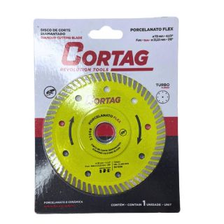 Disco de Corte Diamantado Turbo Porcelanato Flex 115mm Cód. 61577 Cortag