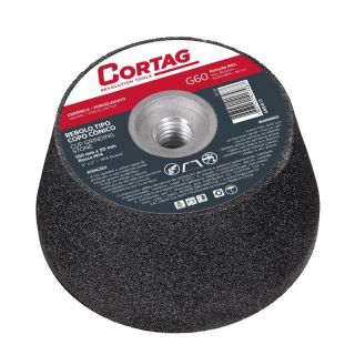 Rebolo Tipo Copo Cônico 100mm G 60 Rosca M14 Cód. 61748 Cortag