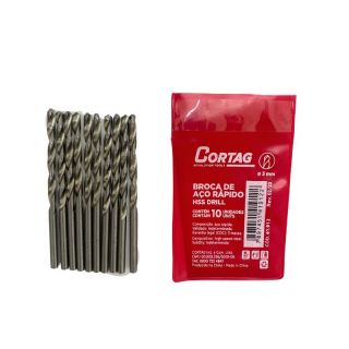 Broca de Aço Rápido 3,0mm Pacote c/ 10 un Cód. 61912 Cortag