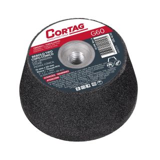 Rebolo Tipo Copo Cônico 75mm G 60 Rosca M14 Cód. 62112 Cortag
