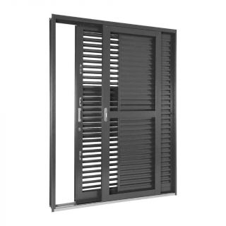 Porta Balcão de Correr em Aço Multiflex 217 x 160 x 16 cm 3 Folhas Direita Silenfort Sasazaki 1