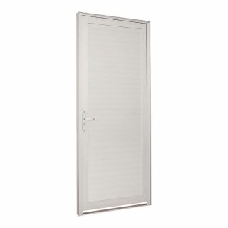 Porta de Giro com Lambris Horizontais em Alumínio 216 x 88 x 5,4 cm Esquerda Alumifort Sasazaki 1