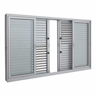 Janela Veneziana Multiflex em Alumínio 120 x 200 x 14 cm 6 Folhas Aluminium Sasazaki 1