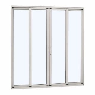 Porta de Correr em Alumínio 216 x 250 x 8,7 cm 4 Folhas Vidro Inteiriço Alumifort Sasazaki 1