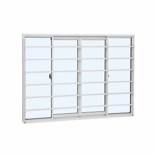Janela de Correr Grade Horizontal em Alumínio 100 x 150 x 6,54 cm 4 Folhas Alumislim Sasazaki 1