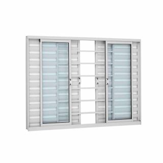 Janela Veneziana Grade Horizontal em Alumínio 100 x 150 x 7,6 cm 6 Folhas Alumislim Sasazaki 1