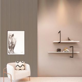 Painel Ripado em Madeira WPC, 3D Ripado, Modular Cor Natural, Caixa c/2,91 m2 Polignum 1