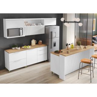 Cozinha Modular Marquesa com 8 Peças cm Branco em MDF Móveis Nesher 1