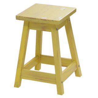 Banqueta Baixa em Madeira Modelo Quadra Rústica Amarelo Tramontina 1