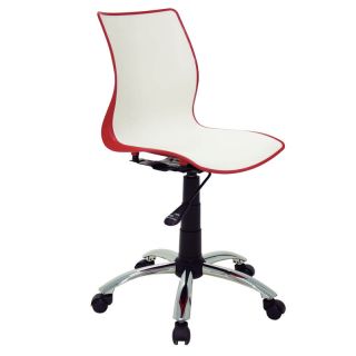 Cadeira Maja em Polipropileno Vermelho e Branco com Base Rodízio Aço Cromado Tramontina 1