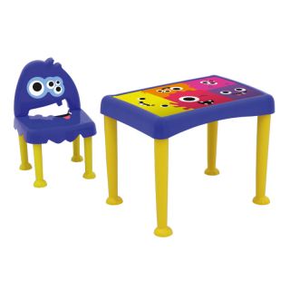 Conjunto Mesa e Cadeiras Infantil Lirous Azul com Adesivo Estampado Tramontina 1