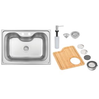 Cuba de Aço Inox Sobrepor c/ Válvula 4,5 e Acessórios Tramontina 1