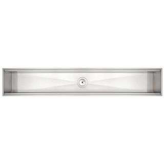 Canal Organizador em Aço Inox Scotch Brite Linear de Sobrepor 105x18cm c/ Válvula Tramontina 1