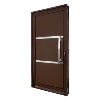 Porta Pivotante em Aço Corten 219x108x14 cm Esquerda Ideal CRV 1