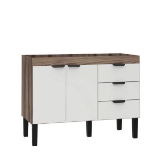Gabinete de Cozinha Tamarindo e Branco em Madeira Montado 144cm Flamingo Cozimax