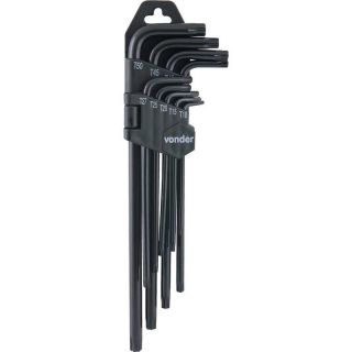 Kit Jogo de Chaves Torx Hexalobular Longa 9 Peças 3573105000 Vonder 1