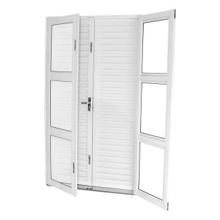 Porta Balcão em Aço Branco 215x120x14 cm 4 Folhas VL Ideal CRV 1