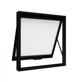 Janela de Alumínio Maxim-Ar 60 x 80 x 5,5 cm Preto sem Grade Lucasa 1