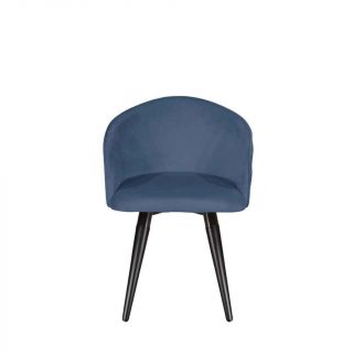 Cadeira Kari Giratoria Ta Preto Fosco/Veludo Azul Provincia 1