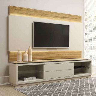 Painel Lincoln 240cm Off-White Fosco/Cinamomo Provincia 1