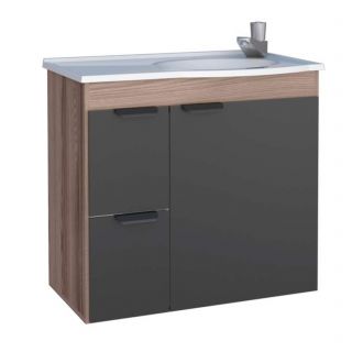 Gabinete de Banheiro Preto e Tamarindo em Madeira Margarida Cozimax 1