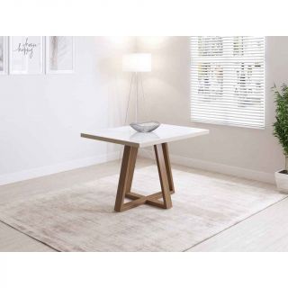 Mesa Mara 115cm x 89cm c/ Vidro Natural/Off-White Provincia 1