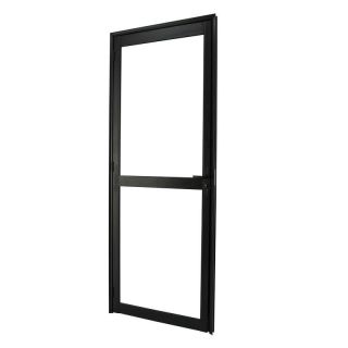 Porta de Giro em Alumínio Preto 2 Vidros Lisos 210x80x4 cm Direita Nobre CRV 1