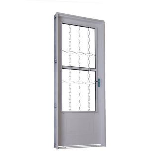 Porta de Giro em Aço 215 x 85 x 12 cm Postigo Direita Grade Elo Branco Prática MMachado 1